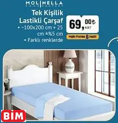 MOLİNELLA TEK KİŞİLİK LASTİKLİ ÇARŞAF